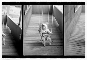 Child in a swing seat