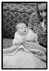 Unidentified baby, possibly in a christening gown