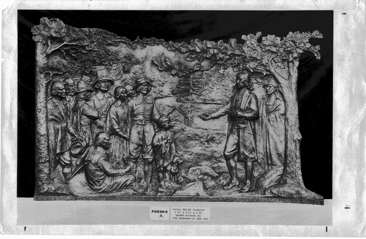Reverend George Phillips leading the freemen in protest against taxes levied without consent.