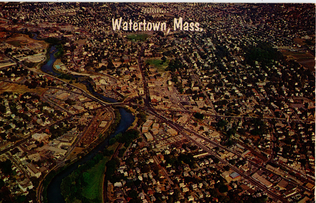 Aerial view of Watertown, Massachusetts.