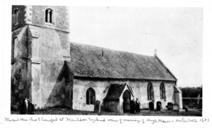 Mr. And Mrs. Fred E. Crawford at St. Peter's Church, Mauldon, England.