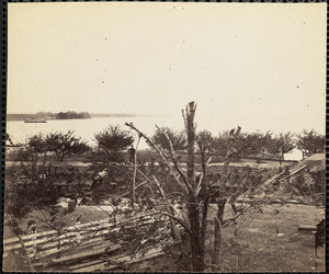 View of Yorktown Virginia Federal battery in foreground May 1862