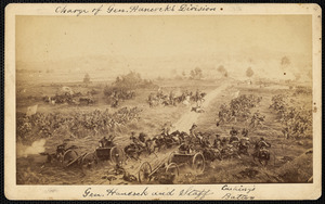 Charge of General Hancock's Division, General Hancock and Staff Cushing's Battalion