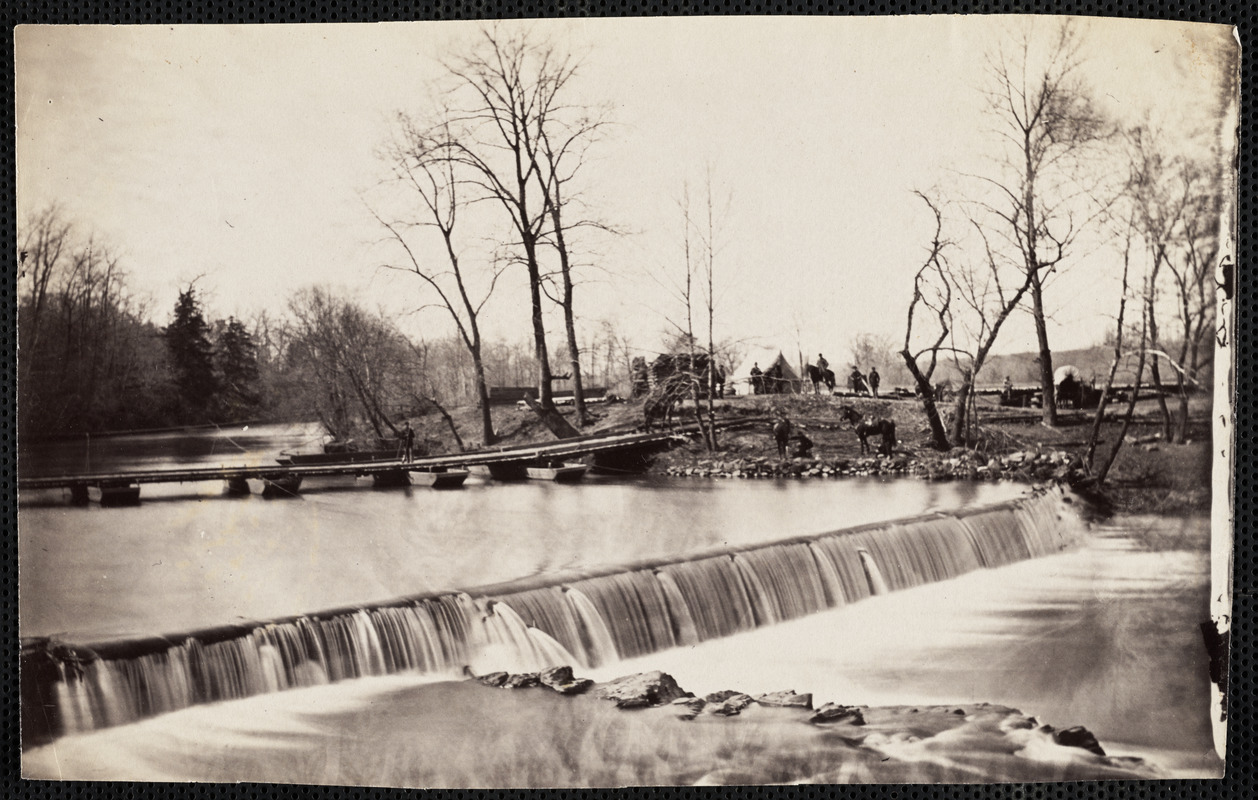 Pontoon bridge across Bull Run March 1862 - Digital Commonwealth