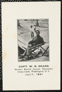 Captain W. B. Sears, 2nd Rhode Island Regiment, Camp Clark, Washington, D.C., July 1861