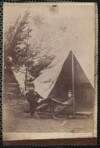 Captain W. B. Weeden, First Rhode Island Light Artillery, and his servant Tommy Hickey, Miners' Hill, Virginia, winter of 1861-1862