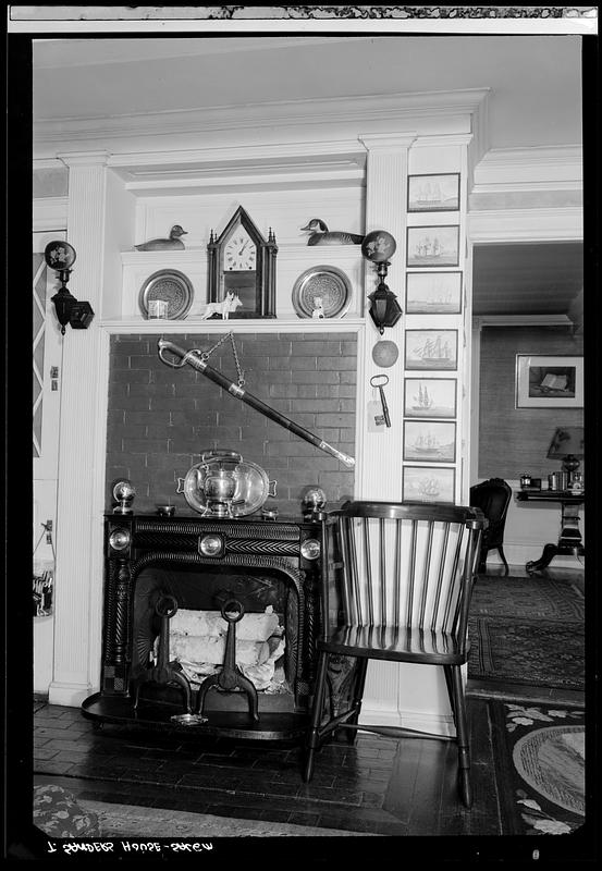 Thomas Sanders House, fireplace Salem, MA, interior Digital Commonwealth