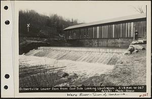 Gilbertville lower dam from east side looking upstream, Ware River, Hardwick, Mass., 3:15 PM, Apr. 11, 1931