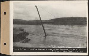 Ware River, looking upstream from Gibbs Crossing, Thorndike, Palmer, Mass., 3:20 PM, Mar. 19, 1936