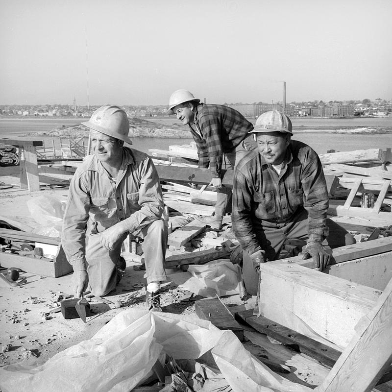 Hurricane Barrier construction, New Bedford