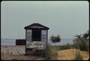 Weathered shed on pier