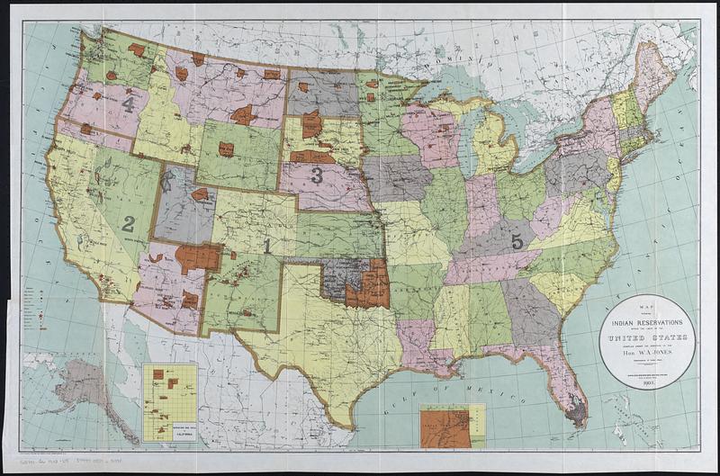 Map showing Indian reservations within the limits of the United States, 1903