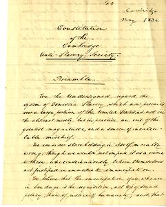 Cambridge Anti-Slavery Society Records, May 1836