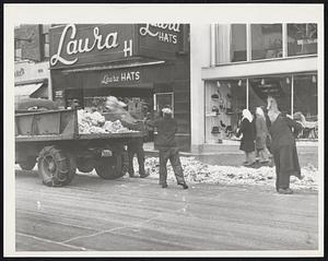 Weather Snow Removal. Workmen on Tremont St