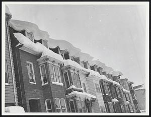 Lexington St - East Boston. Heavy Snow on Roofs