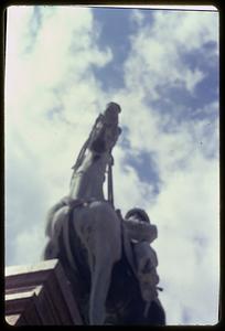 Closeup of equestrian statue of Joseph Hooker
