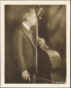 Serge Koussevitzky posed with a double bass