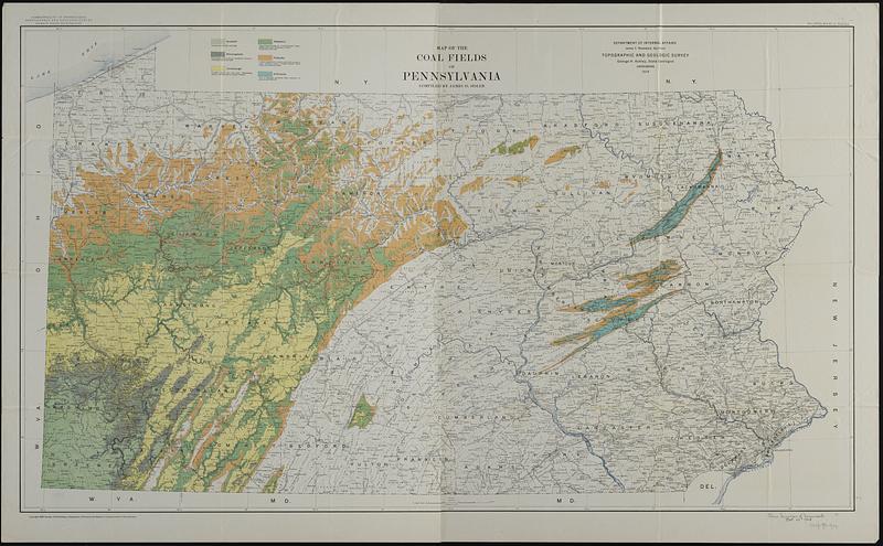 Map of the coal fields of Pennsylvania