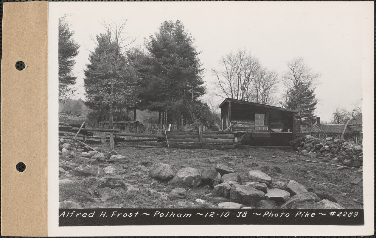 Alfred H. Frost, chicken house, Pelham, Mass., Dec. 10, 1938