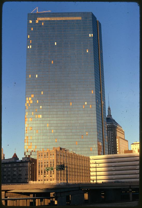 John Hancock Building with wind damage