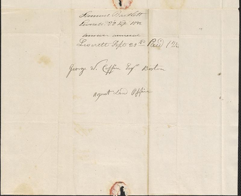 Samuel Bartlett to George Coffin, 22 September 1832 - Digital Commonwealth