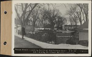 Moose Brook, looking north at Old Furnace dam, drainage area = 10.2 square miles, flow = 45 cubic feet per second = 4.4 cubic feet per second per square mile, Hardwick, Mass., Mar. 9, 1933