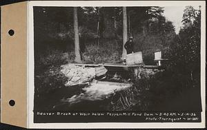 Beaver Brook at weir below Pepper's mill pond dam, Ware, Mass., 8:40 AM, May 14, 1936