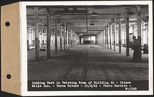Looking east in twisting room of building 5A, Palmer Mills Inc., Three Rivers, Palmer, Mass., Oct. 4, 1941