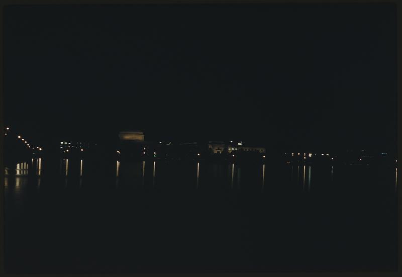 Night scene, Cambridge from Boston
