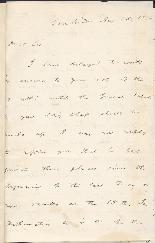 Letter from James Walker to John D. Long, August 25, 1854