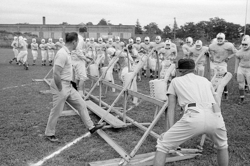 New Bedford High School football practice Digital Commonwealth