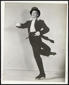 Roy Shipstad, recognized as the fastest spin skater in the world twirls 180 revolutions during his act in “Ice Follies of 1941” which comes to Boston Garden on January 13th through the 19th with matinees on Saturday and Sunday.