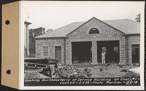 Contract No. 64, Service Buildings at Shafts 1 and 8, Quabbin Aqueduct, West Boylston and Barre, looking northeasterly at service building at Shaft 1, Boylston, Mass., Sep. 5, 1939