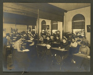 Three class rooms, partitions raised, Overbrook School for the Blind, Philadelphia