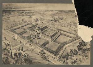 Bird's eye view (from water color drawing), Overbrook School for the Blind, Philadelphia