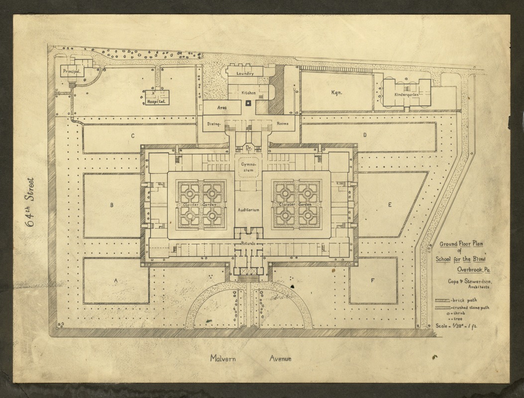 Ground floor plan of School for the Blind, Overbrook, PA - Digital ...