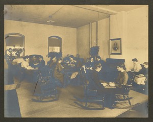Oldest girls in their cottage sitting room, Overbrook School for the Blind, Philadelphia
