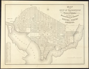 Map of City of Washington in the District of Columbia est. as the permanent seat of government of the United States of America