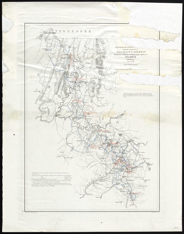 [Map] showing the operations of [the national forces] under the command of Maj. Gen. W.T. Sherman during the campaign resulting in the capture of Atlanta, Georgia, Sept. 1, 1864