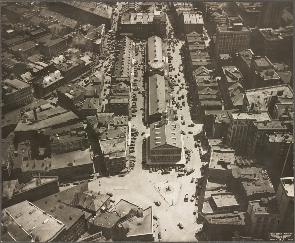 Adams Square and Quincy Market, 1929