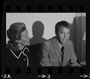 Astronaut Alan B. Shepard and his wife Louise at Logan Airport for press interview