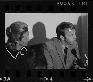 Astronaut Alan B. Shepard and his wife Louise at Logan Airport for press interview