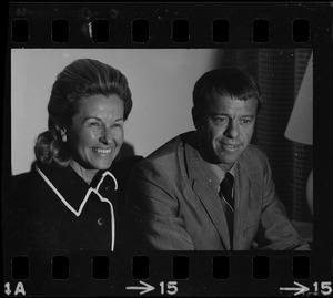 Astronaut Alan B. Shepard and his wife Louise at Logan Airport for press interview