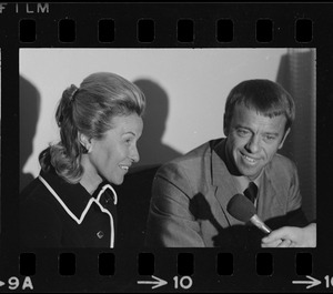 Astronaut Alan B. Shepard and his wife Louise at Logan Airport for press interview