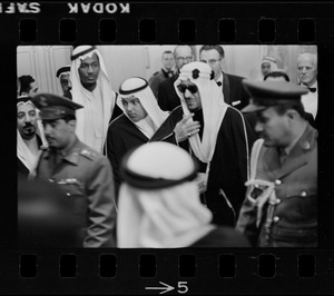 King Saud surrounded by men
