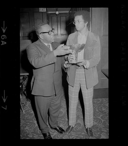 Arthur Ashe and James Smith with World Cup Trophy