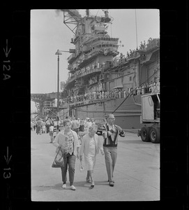 Civilians leaving USS Wasp