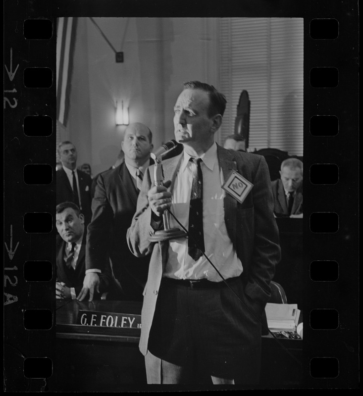 John Harrington of Charlestown speaking during the Boston Redevelopment