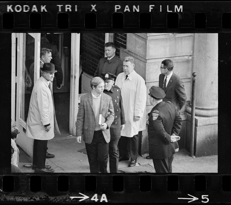 Man exiting the Boston Redevelopment Authority South End office