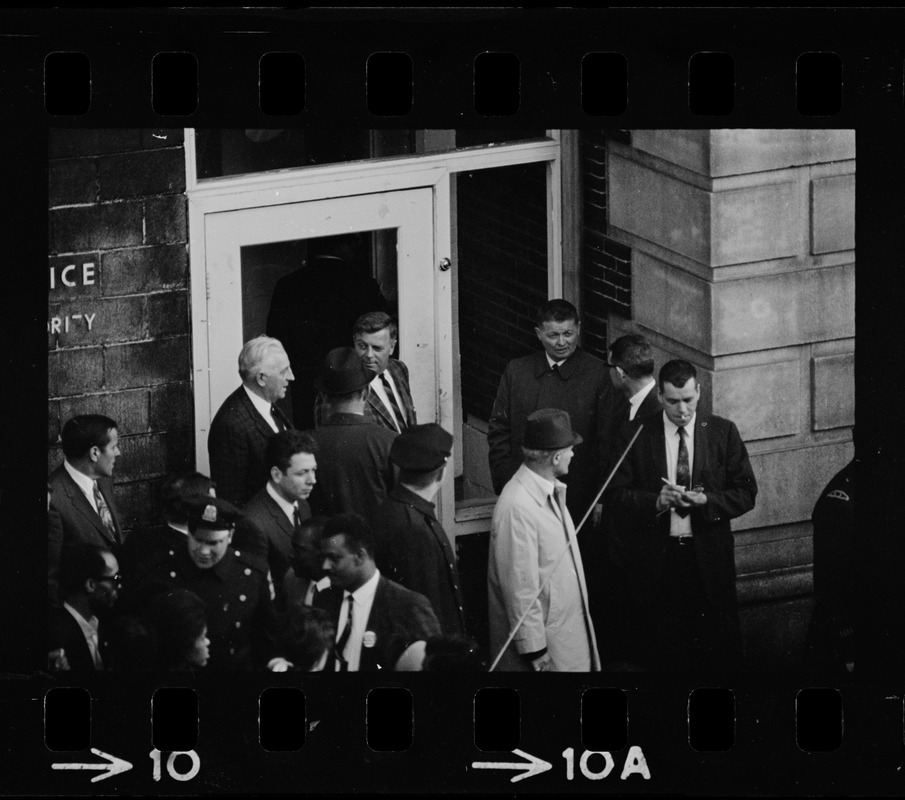 People outside Boston Redevelopment Authority South End office